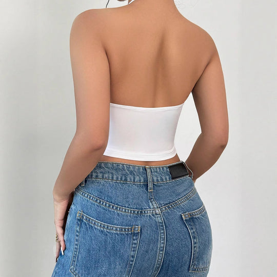 Damen Blusentop mit tiefem V-Ausschnitt und floralem Design EB