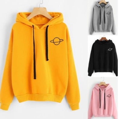 Damen lässiger Hoodie mit intergalaktischem Motiv EB