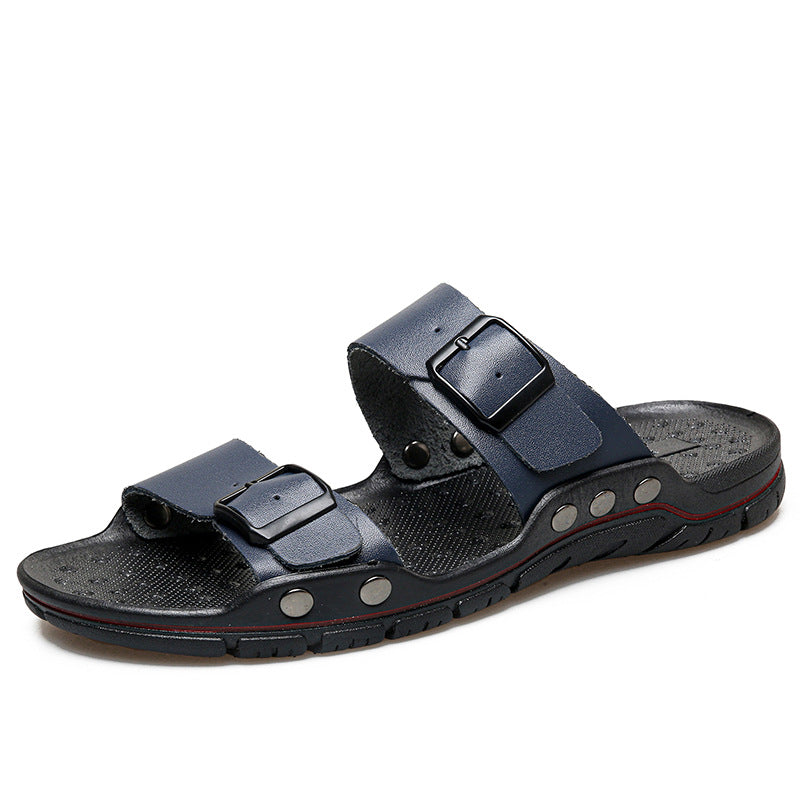Herren Bequeme Leder-Sandalen mit verstellbaren Riemen EB