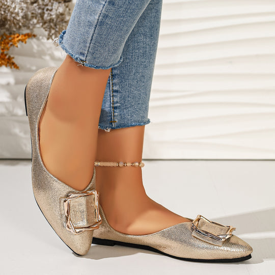 Damen elegante Ballerinas mit Dekorativem Schmuckdetail EB