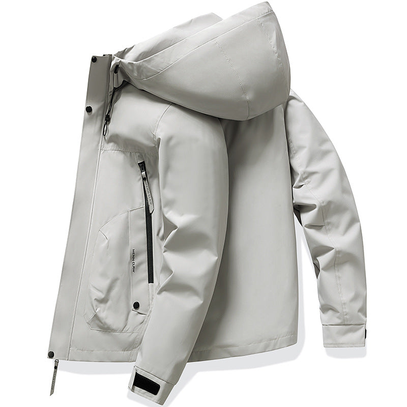 Men's  waterproof breathable hooded softshell jacket with taped seams EB