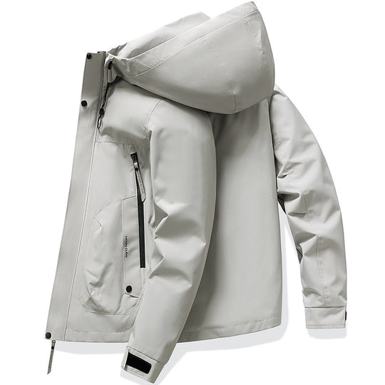 Men's  waterproof breathable hooded softshell jacket with taped seams EB