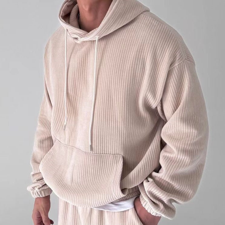 Herren Hoodie mit strukturiertem Rippdesign EB
