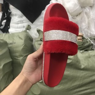 Damen Glamouröse Hausschuhe mit funkelnden Strass-Applikationen EB