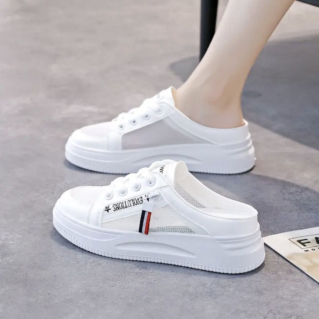Damen Sneaker mit abnehmbarer Ferse und atmungsaktiver Mesh-Oberfläche EB