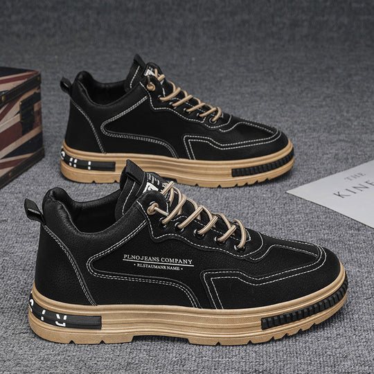 Herren Modische Leder Sneakers mit atmungsaktiver Konstruktion EB