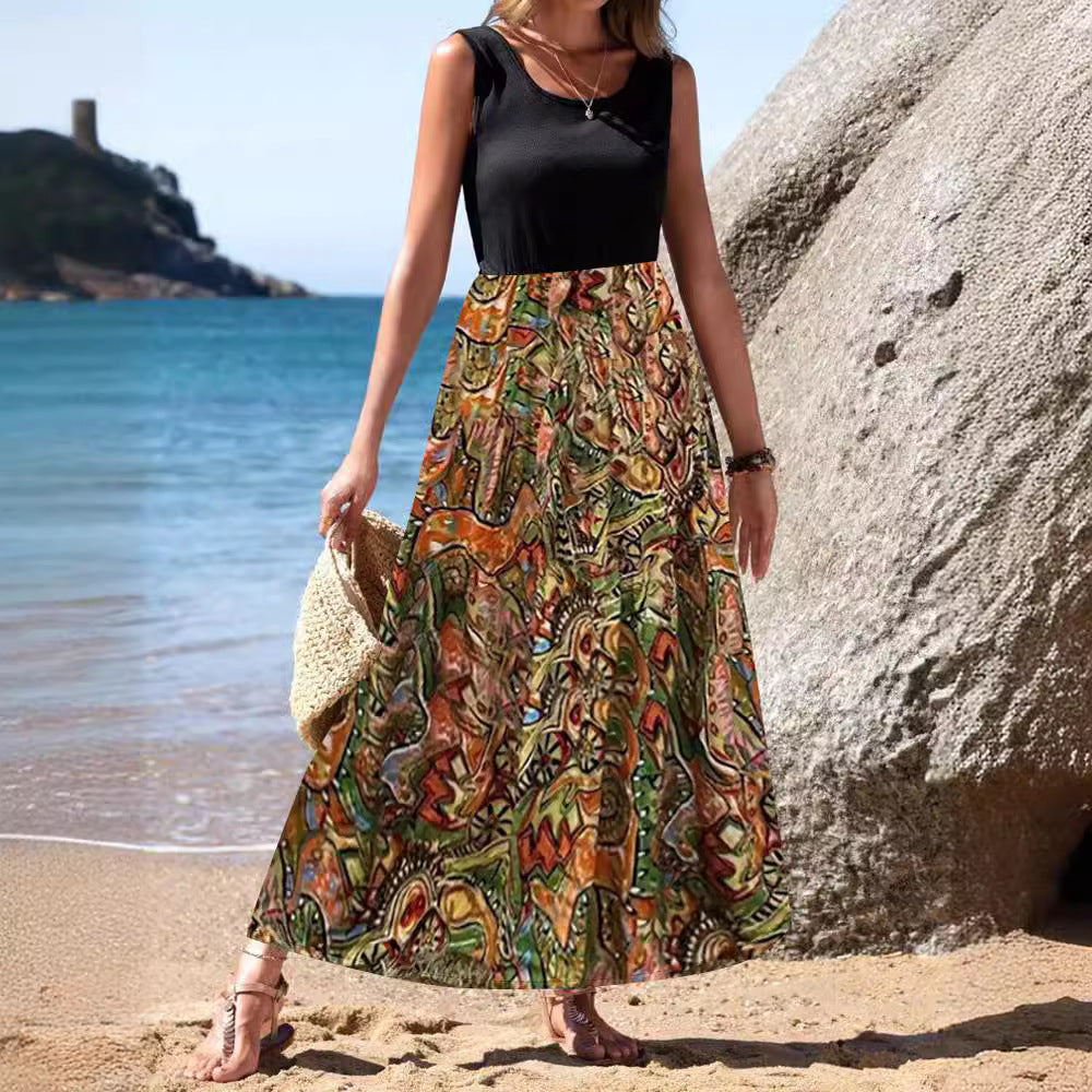 Damen Maxikleid mit floralem Muster und elegantem Schnitt EB