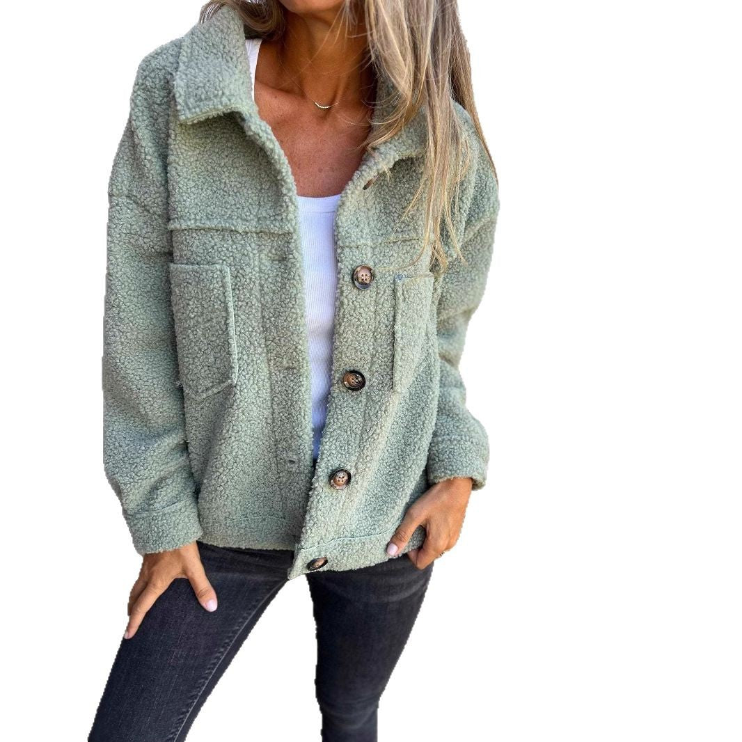 Damen nan kuschelige Teddyjacke im Shacket Stil EB
