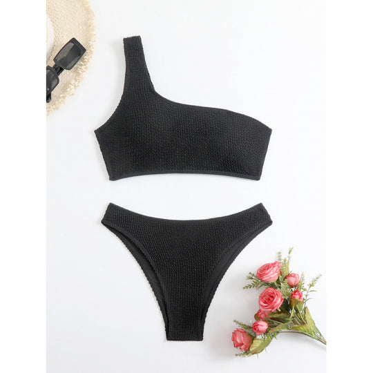 Damen Einseitiger Bikini mit strukturierter Oberfläche EB