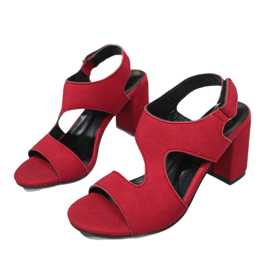 Damen Offene High Heel Sandalen mit komfortablem Blockabsatz und modischem Schnitt EB