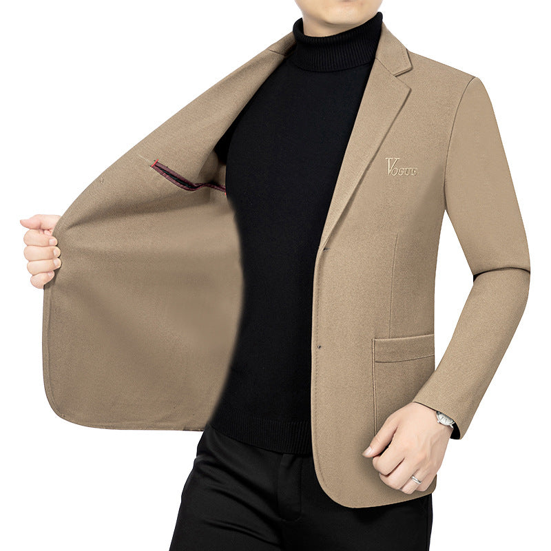 Herren Modernes Einreihiges City-Blazer mit aufgesetzten Taschen und leichter Halbfütterung EB