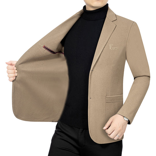 Herren Modernes Einreihiges City-Blazer mit aufgesetzten Taschen und leichter Halbfütterung EB