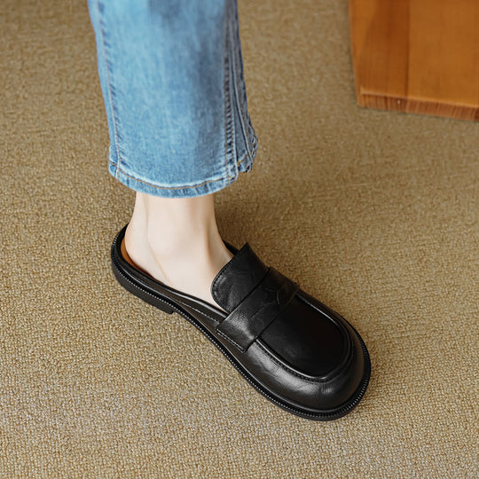 Damen Komfortable Mokassins mit elegantem Riemen und hochwertigem Leder EB