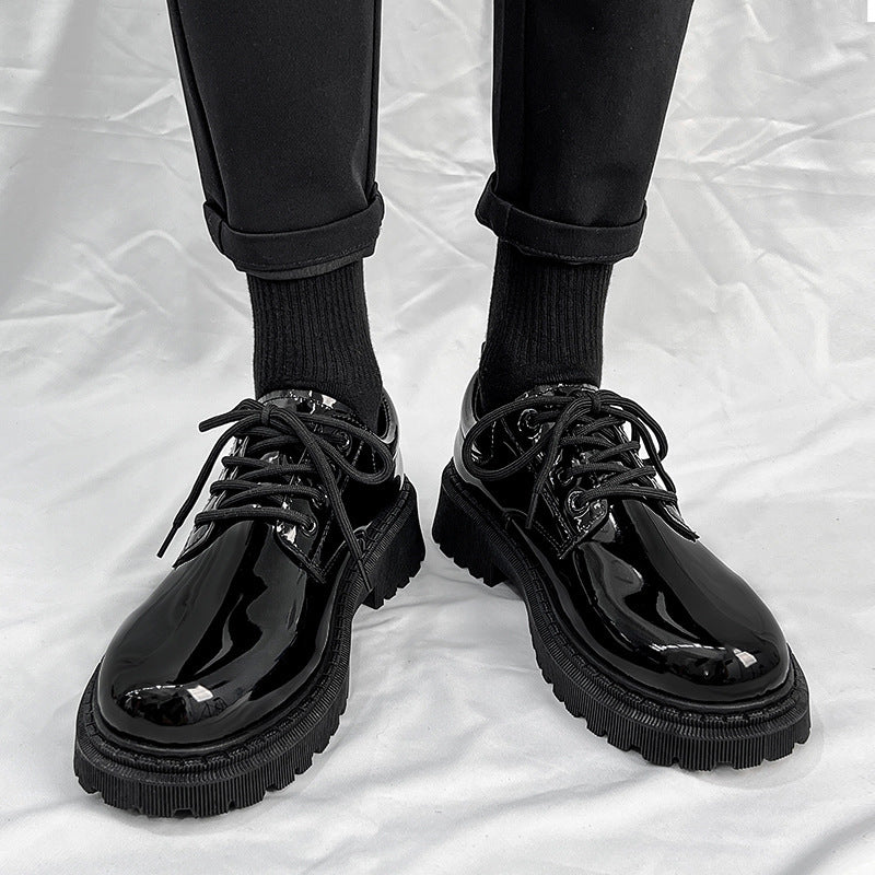 Damen Modische Schnürschuhe mit glänzender Oberfläche und rutschfester Sohle EB