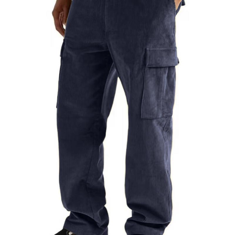 Herren nan Cord-Cargo-Jogginghose mit elastischem Bund, Kordelzug und aufgesetzten Klappentaschen EB