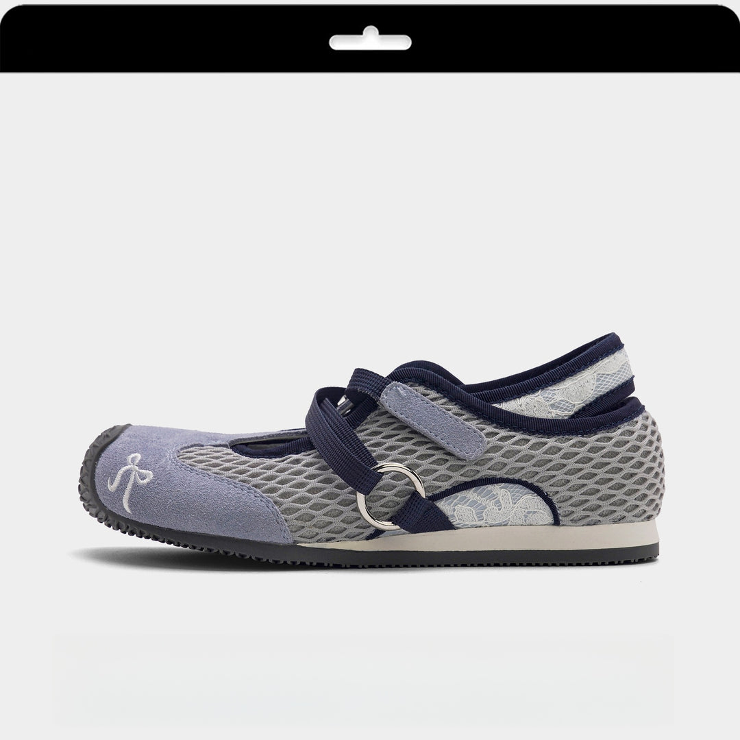Damen modische Mesh-Laufschuhe mit innovativem Schnürsystem und rutschfester Sohle EB