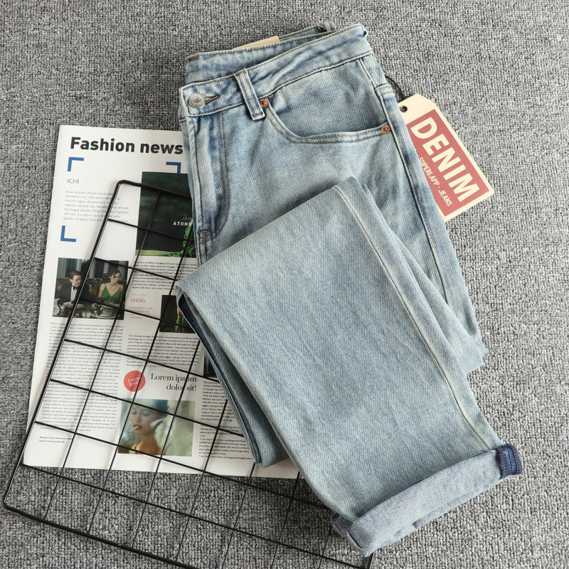 Damen Slim-Fit Jeans im authentischen Vintage-Look mit hohem Bund EB