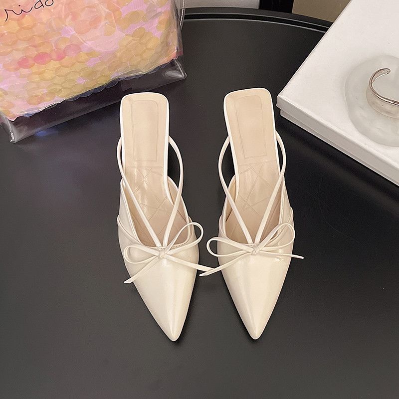 Damen Slingback High Heel Schuhe mit zierlichem Schleifendetail EB
