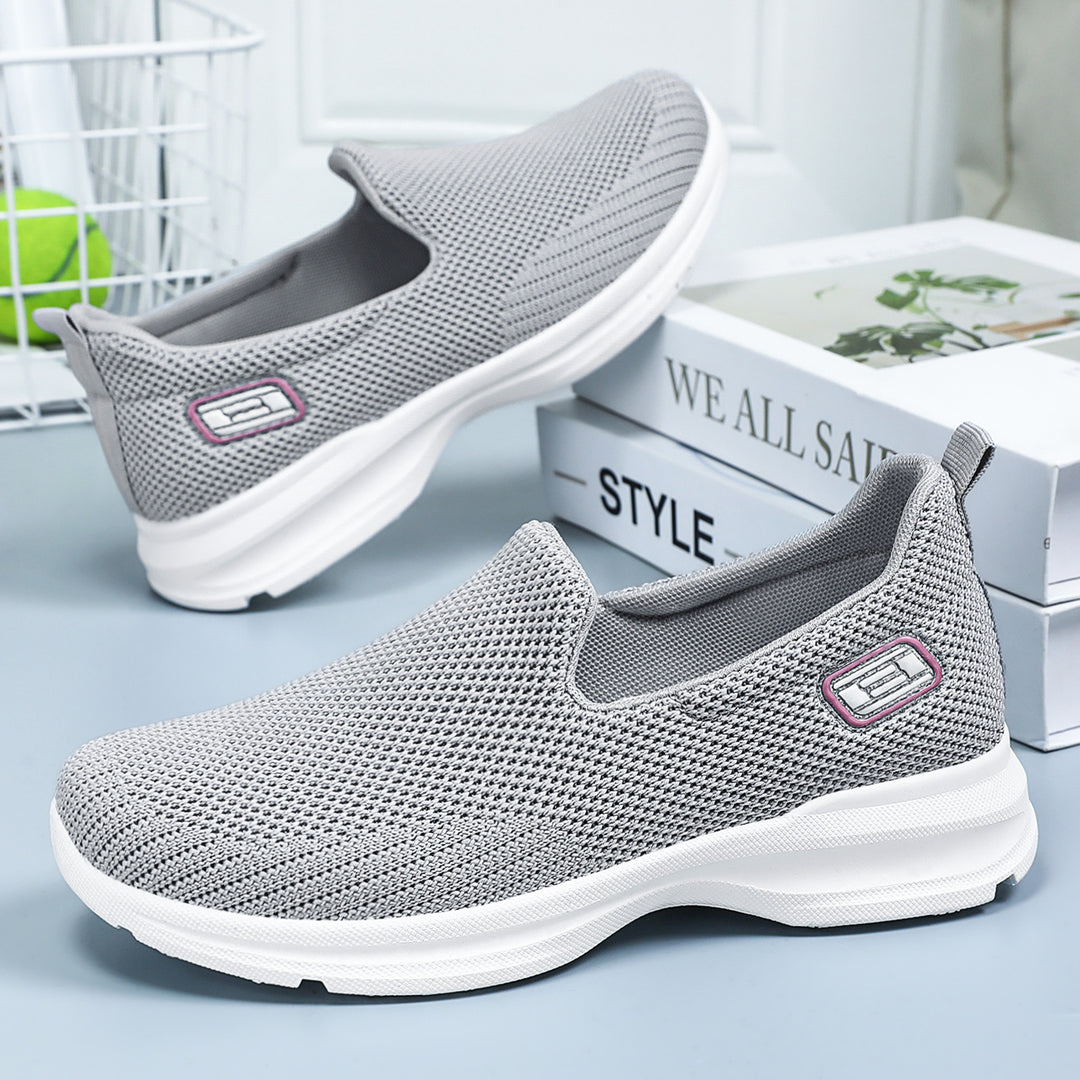 Damen Nahtlose Slip-On Freizeitschuhe mit atmungsaktiver Mesh-Oberfläche EB
