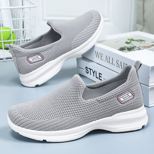 Damen Nahtlose Slip-On Freizeitschuhe mit atmungsaktiver Mesh-Oberfläche EB