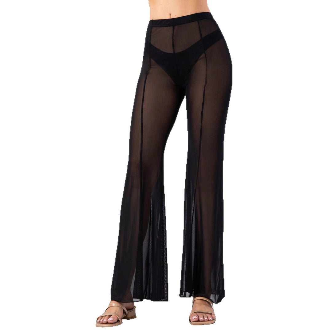 Damen Transparente Strandhose mit weitem Bein EB