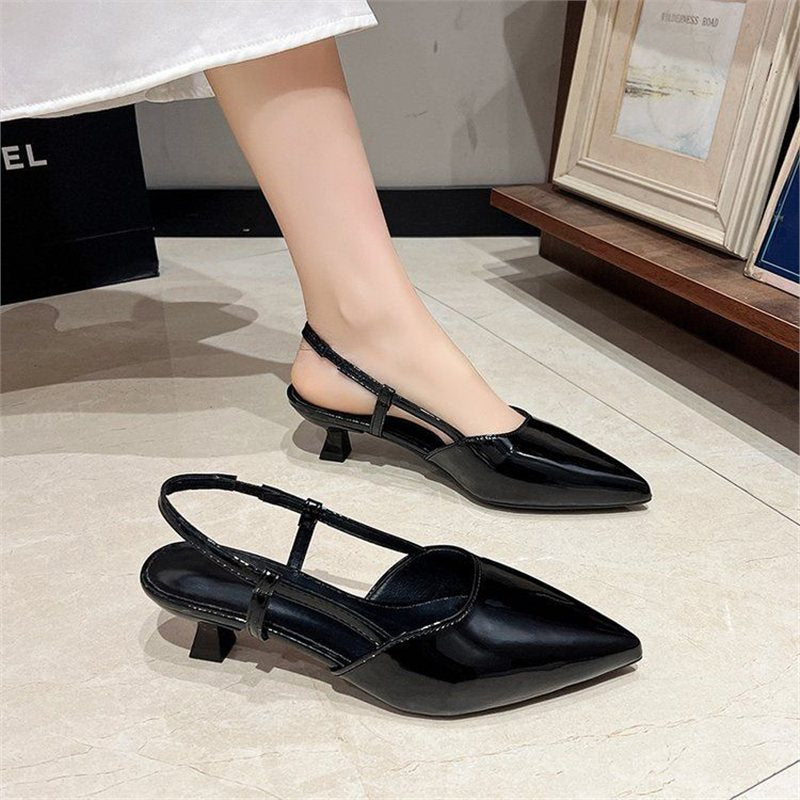 Damen spitze Slingback Ballerinas mit eleganter Schnalle EB