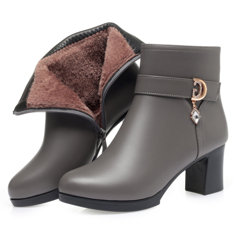 Damen Elegante Stiefeletten mit modischem Schnallen-Detail EB