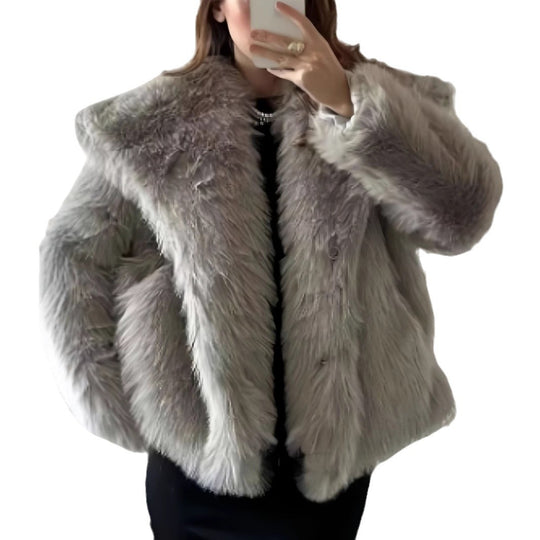 Damen kuschelige Pelzjacke EB