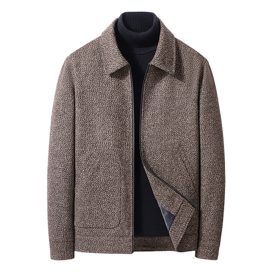 Herren Tweed-Blouson mit Hemdkragen, leicht wattierter Innenlage und aufgesetzten Taschen EB