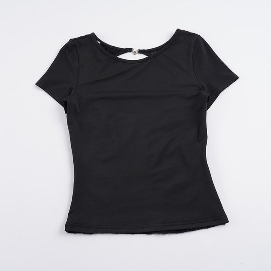Damen figurbetontes T-Shirt mit elegantem Rückendetail EB