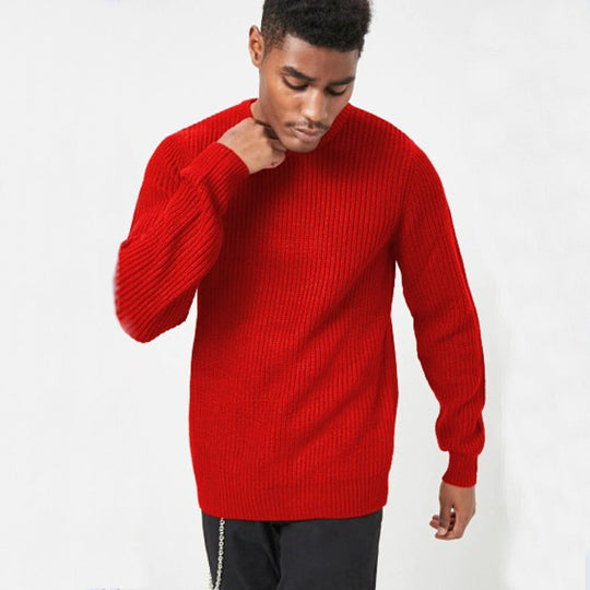 Herren Grobstrickpullover mit strukturiertem Rippdesign und lässiger Passform EB