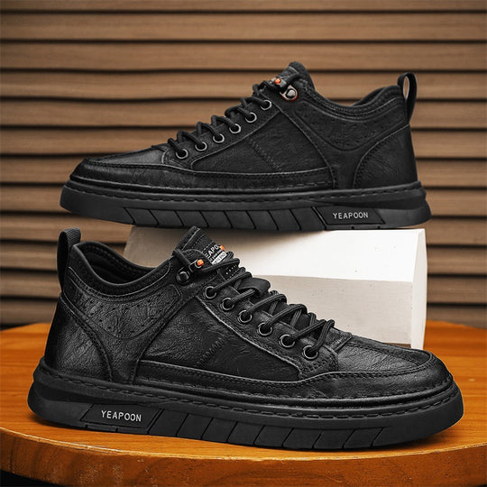 Damen sportive Sneakers aus hochwertigem Kunstleder mit rutschfester Sohle EB