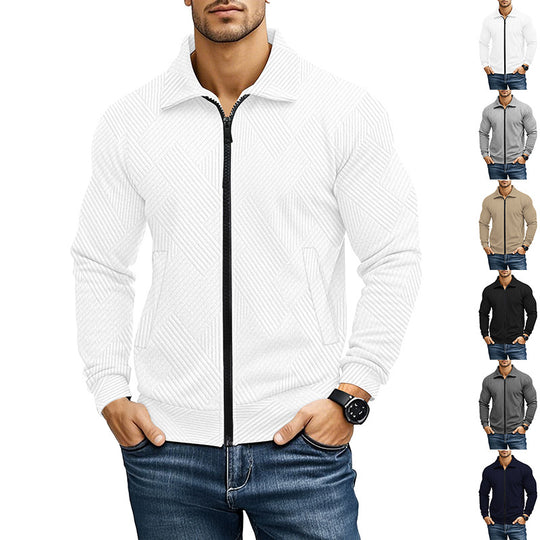 Herren bequeme und stylische Kapuzenjacke mit strukturiertem Gewebe EB