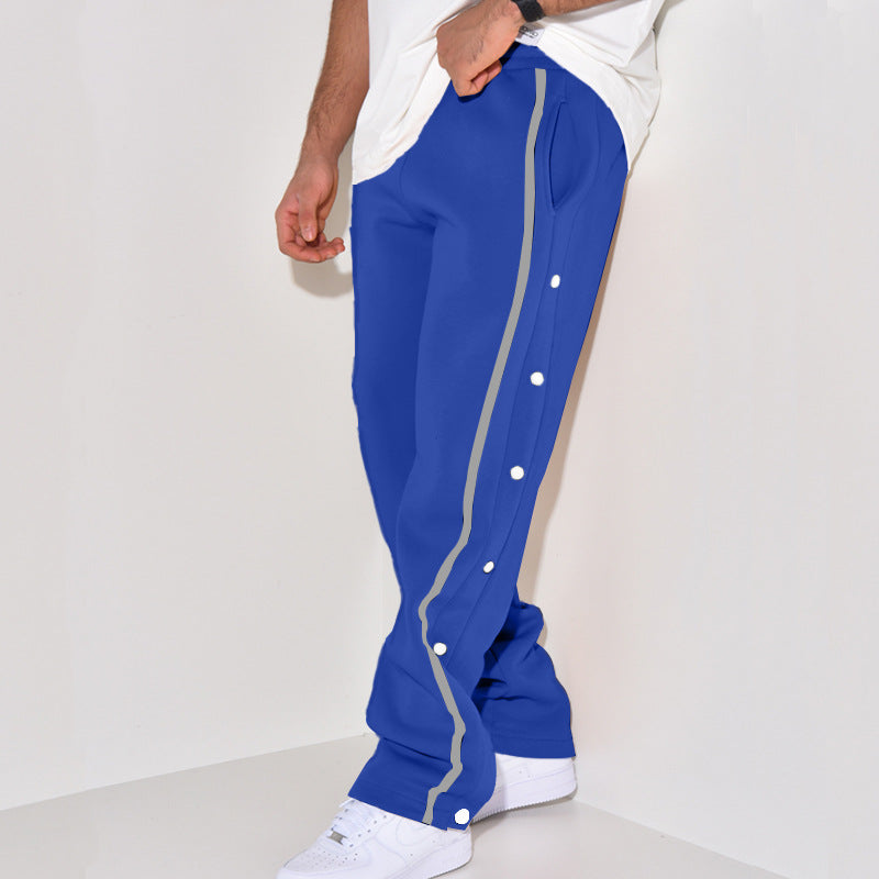 Herren Sportliche Jogginghose mit Druckknopf-Detail und seitlichen Taschen EB