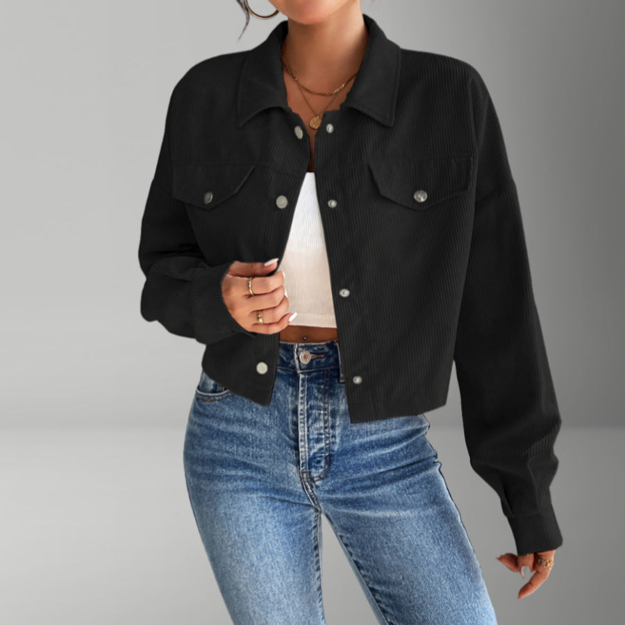 Damen Kurzjacke aus cordartigem Material EB