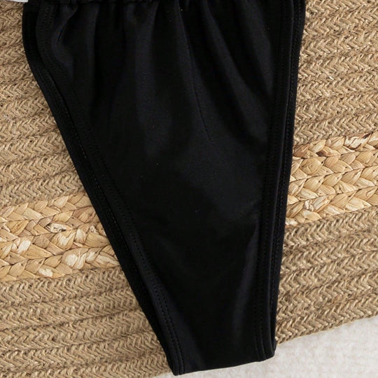 Damen Triangel-Bikini mit verstellbaren Trägern und femininem Bindedetail EB