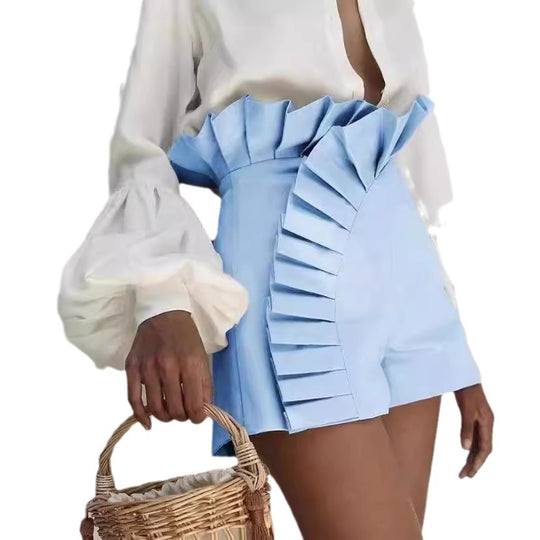 Damen Rüschenshorts mit asymmetrischem Schnitt EB