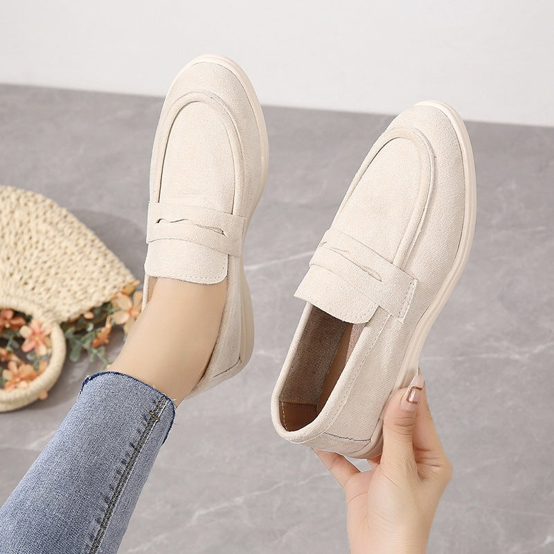 Damen Mokassins mit modischem Veloursleder-Design EB