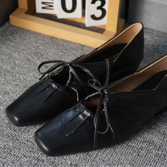 Damen elegante Slip-On Ballerinas mit kunstvollem Riemendetail EB