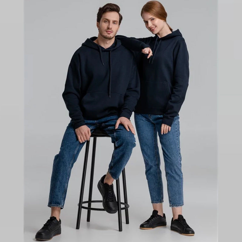 Unisex nan minimalistischer Heavyweight Kapuzenpullover aus French‑Terry mit verdeckter Kängurutasche und schmaler Silhouette EB