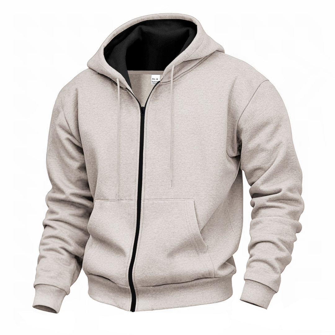 Herren Kapuzenpullover mit hoher Kragen- und doppellagiger Kapuze EB