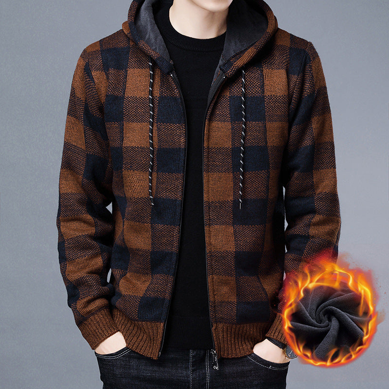 Herren gemütlicher Sweatshirtjacke mit Wollmix EB