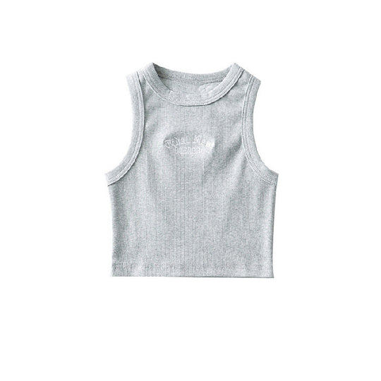 Damen-Crop-Top mit hohem Kragen und dezentem Schriftzug EB