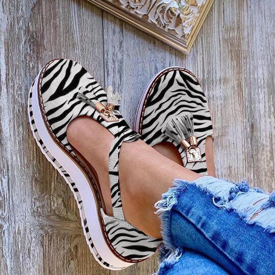 Damen Halbschuhe mit modischen Quasten und rutschfester Sohle EB