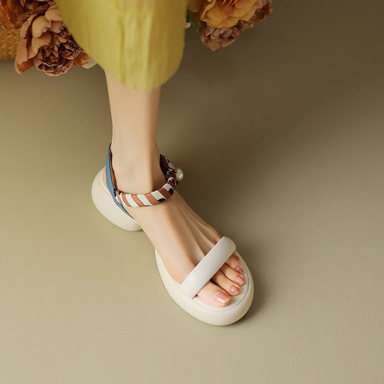 Damen modische Sandalen mit innovativem Riemchen-Design und komfortablem Absatz EB