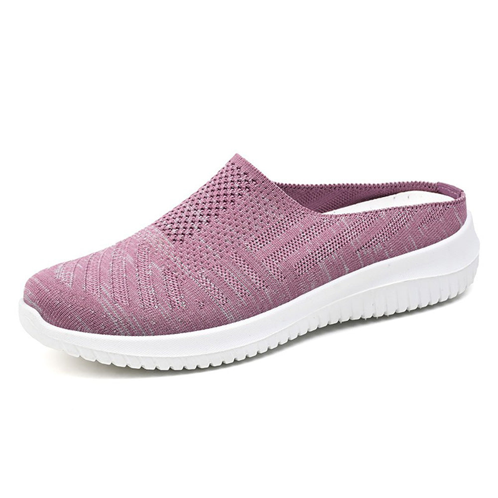 Damen Bequeme Stretch Slipper mit atmungsaktivem Strickdesign EB