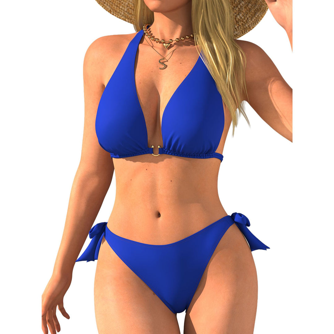 Damen Triangel-Bikini mit Rückenband und sinnlichem V-Ausschnitt EB