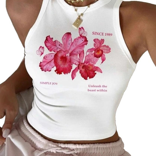 Damen ärmelloses Tanktop mit fröhlichem Kirschmotiv EB