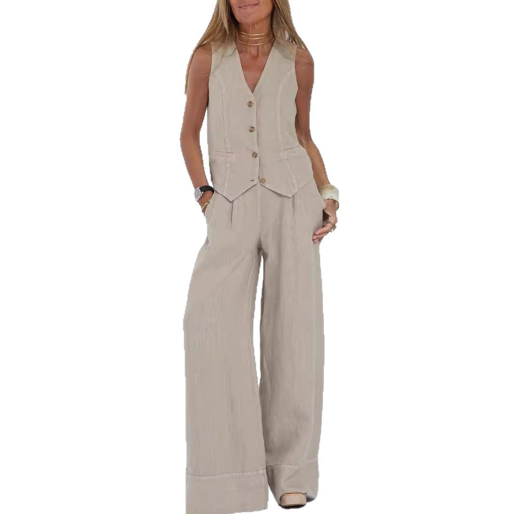 Damen Anzug mit weit geschnittenen Hosen und eleganter Weste EB