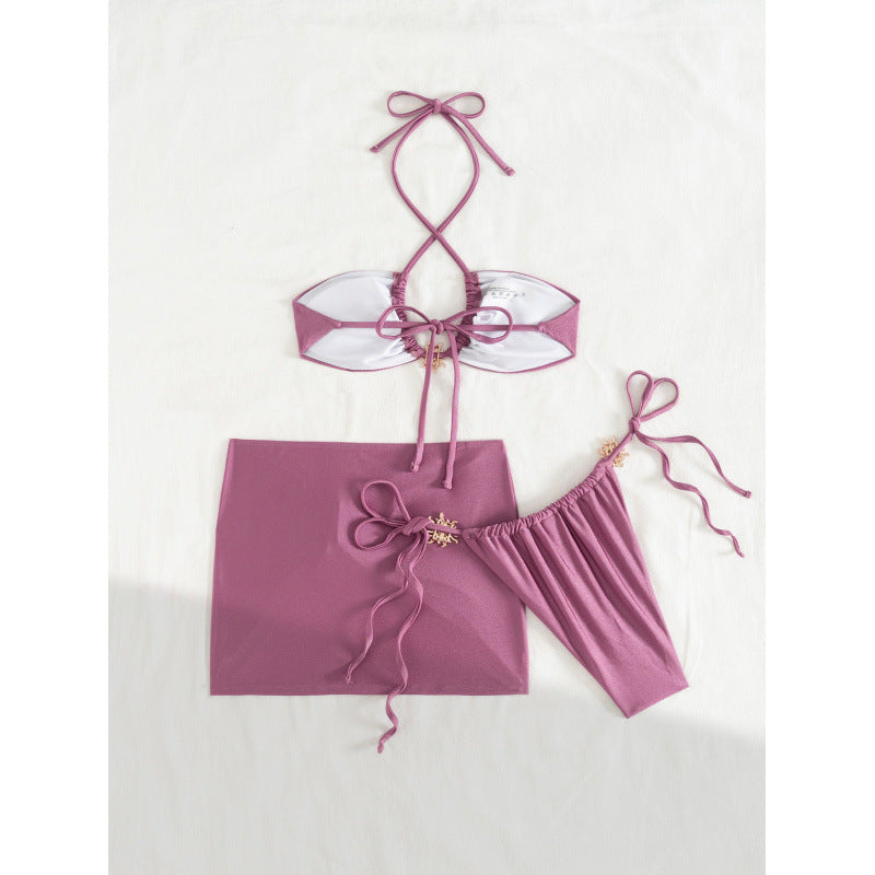 Damen Triangel-Bikini mit eleganter Rock-Überwurf EB